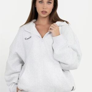 White Women's Zip-Up Top